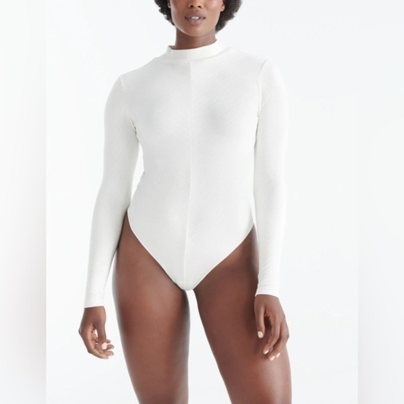 KNIX | Papaya Mock Neck Bodysuit mock neck ribbed cream birds papaya collab- XXL - Picture 3 of 11